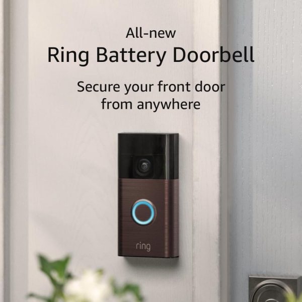 All-new Ring Battery Doorbell, Head-to-Toe Video, Live View with Two-Way Talk, and Motion Detection & Alerts (2024 release), Venetian Bronze