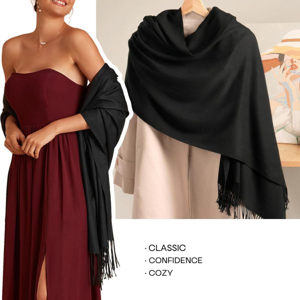 Women's Pashmina Shawls and Wraps for Evening Dress Long Scarf Wedding Bride Bridesmaid Shawl Gifts - Image 4