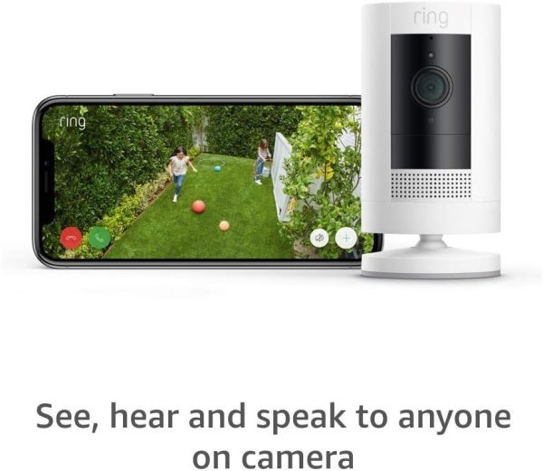 Ring Stick Up Cam Battery | Weather-Resistant Outdoor Camera, Live View, Color Night Vision, Two-way Talk, Motion alerts, Works with Alexa | White - Image 3
